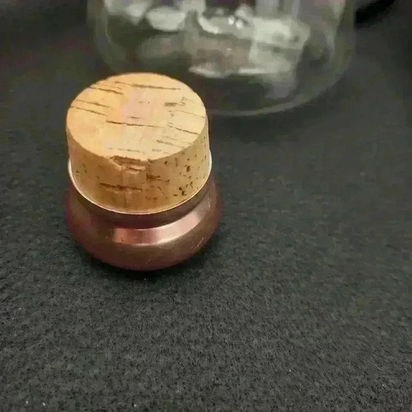 Vintage MCM Stanhome 8 Cup Coffee Carafe Copper Accents Stylized Black Handle - Picture 5 of 10